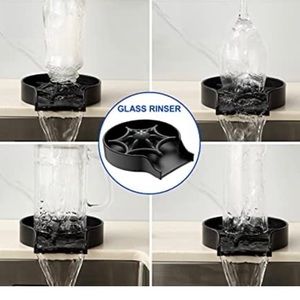 New in Box black glass rinser bar bottle kitchen cleaner